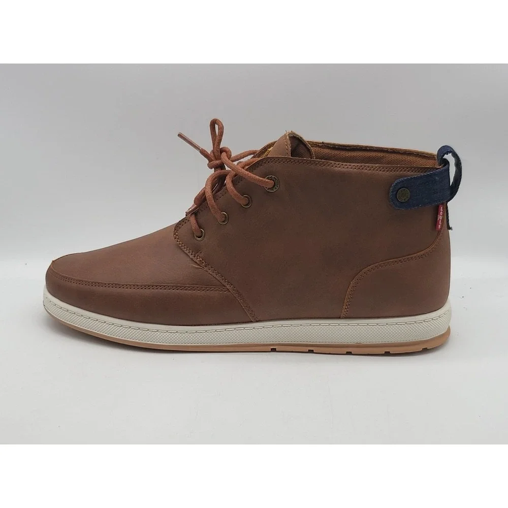 Levi's Atwater Mens Waxed Sneaker Boots British Tan Brown NWOB Size 13 Chukka
